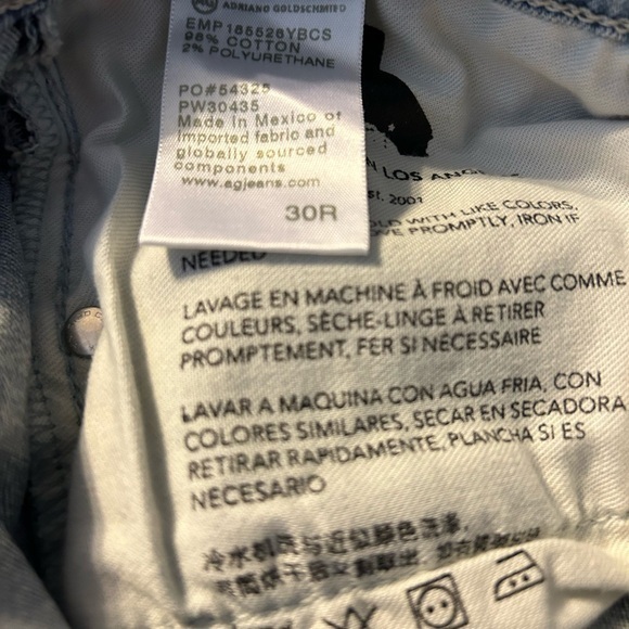 AG size 30 regular aged denim cigarette leg Prima Ankle‎ - Picture 6 of 10